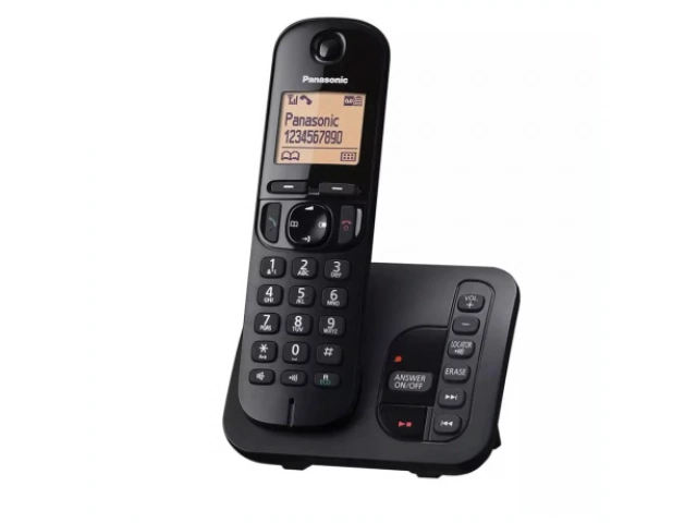 Sistema de teléfono inalámbrico Panasonic KX-TGC222 DUO con base principal y dos auriculares, disponible en AVLIS Uruguay.