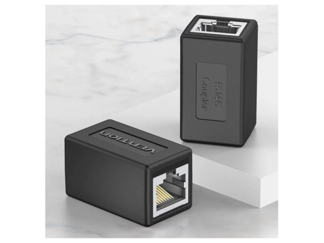 Conector modular RJ45 Cat.6 Vention, transparente, con contactos bañados en oro para cable Ethernet. Conexión Gigabit de alta velocidad. Avlis Uruguay.