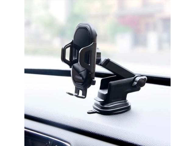 Vista del soporte de celular Foneng CP13 montado en la rejilla de ventilación de un auto, mostrando su funcionalidad y diseño, disponible en Avlis.