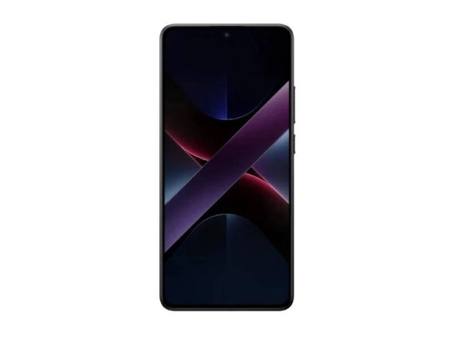 Vista frontal del Xiaomi Poco X7 Pro en color negro, mostrando su pantalla AMOLED de 6.67 pulgadas