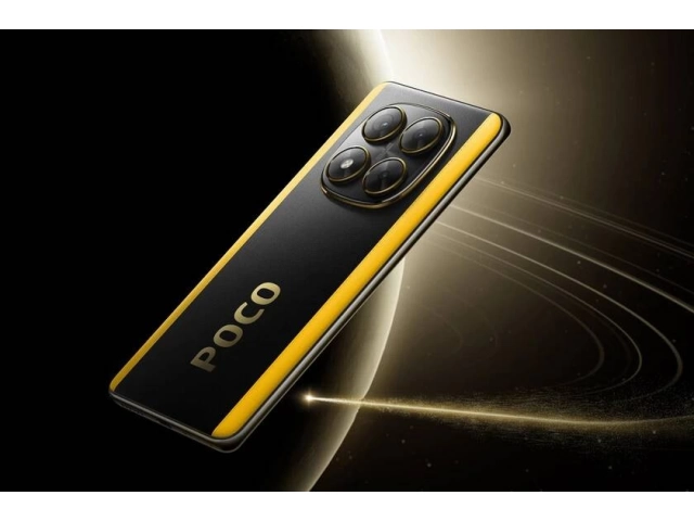 Perfil derecho del Xiaomi Poco X7 Pro en negro, mostrando su diseño delgado y elegante.