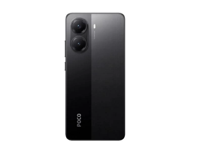 Parte trasera del Xiaomi Poco X7 Pro negro, destacando su cámara dual de 50 MP con OIS.