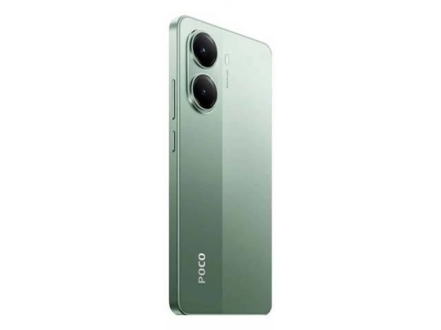 Diseño trasero y cámaras del celular gamer Xiaomi Poco X7 Pro verde, a la venta en Avlis.