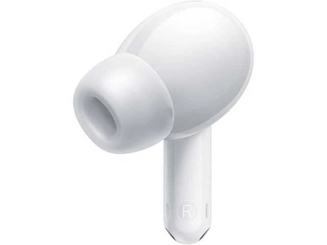 Detalle del diseño de los auriculares Xiaomi Redmi Buds 6 Lite White, tecnología moderna y estética pulida.