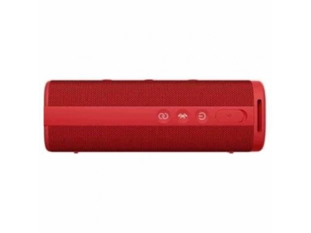 Vista lateral del Xiaomi Sound Outdoor 30W rojo, mostrando su diseño portátil y moderno.