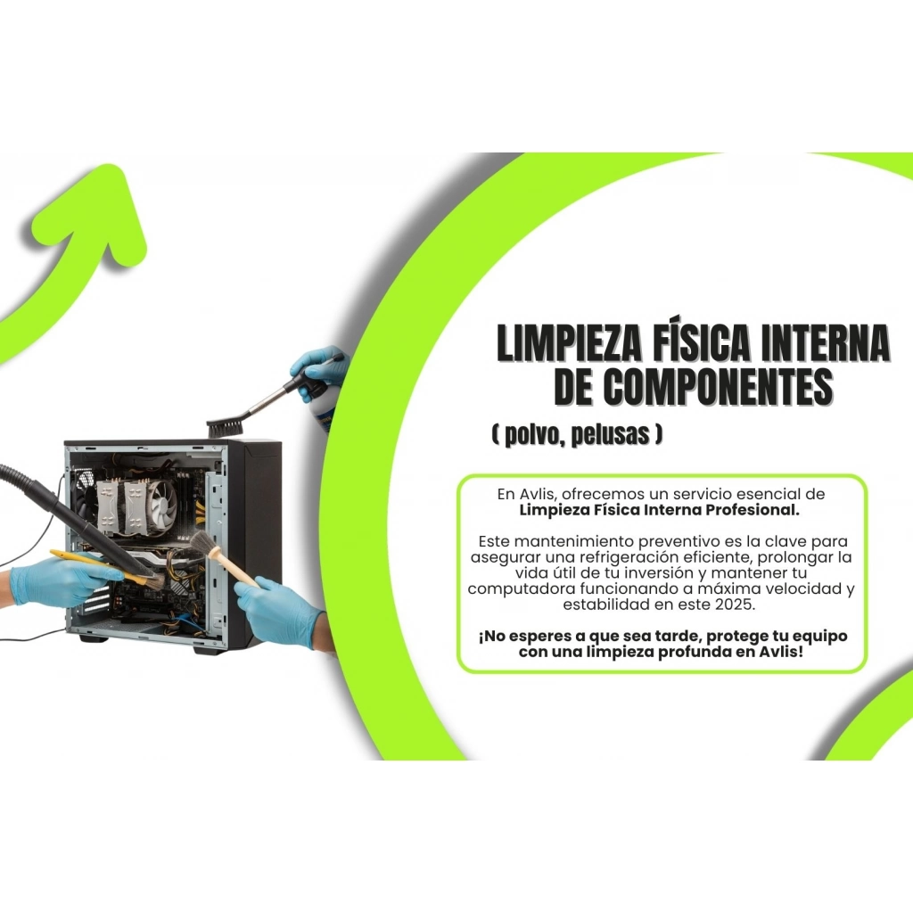 Limpieza física interna de componentes (polvo, pelusas)
