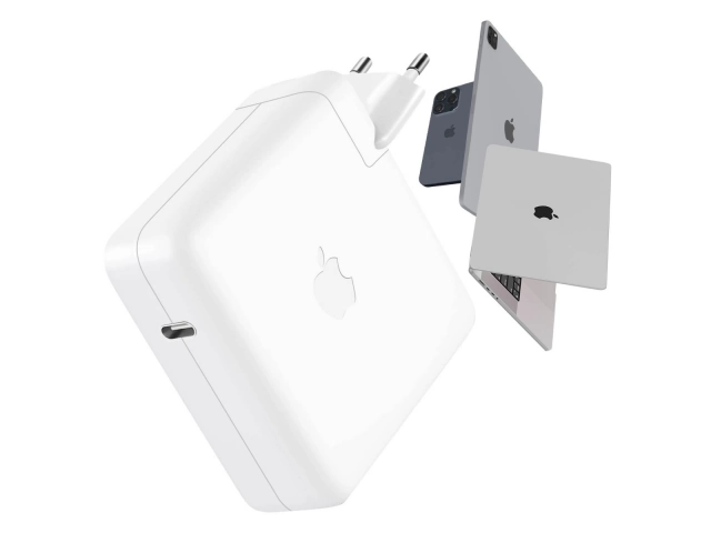 Obtén la máxima velocidad de carga para tu MacBook Pro de 16 pulgadas con el adaptador de corriente USB-C de 140W original de Apple.