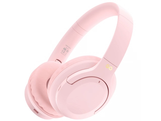 Auriculares Fantech Go Vibe WH05 rosa vista frontal, diseño moderno y elegante.