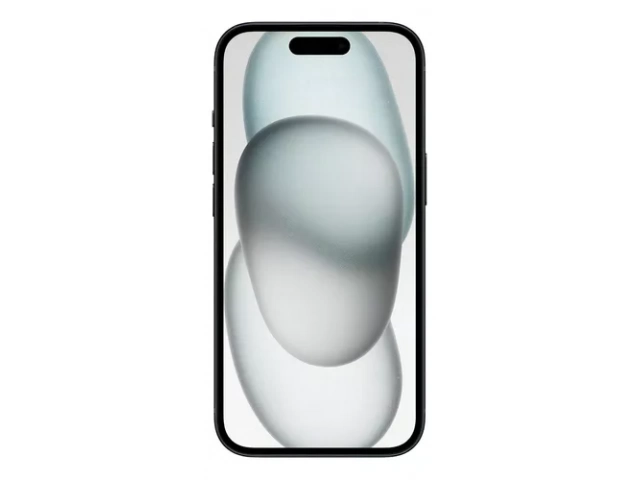Imagen del iPhone 15 128GB Black vista frontal con pantalla OLED de alta definición
