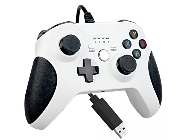 Joystick Cableado Blanco para PC - Control Preciso y Estilo