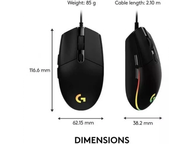 Logitech G203 LIGHTSYNC Negro | Mouse Gaming RGB de Alto Rendimiento