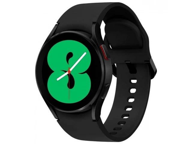 Vista frontal del Smartwatch Samsung Galaxy Watch4 40mm Black con pantalla Super AMOLED de 1.2 pulgadas.